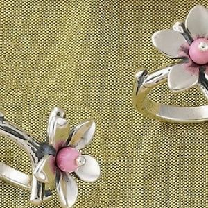 🌸🌸 SPRING Pink BLOSSOM Ring silver James Avery🌸